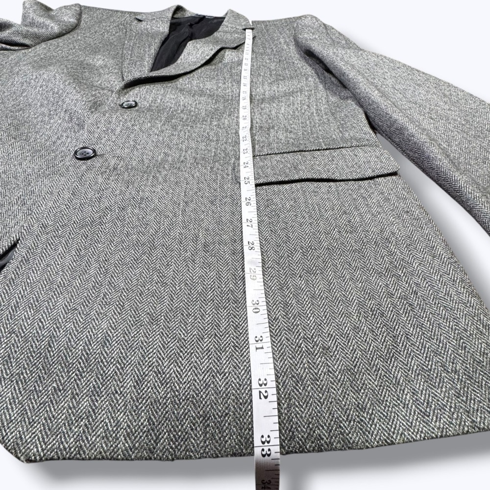 Alan Flusser Mens Lambswool Sport Coat Blazer Jacket 48R Gray Office Business - Picture 9 of 10